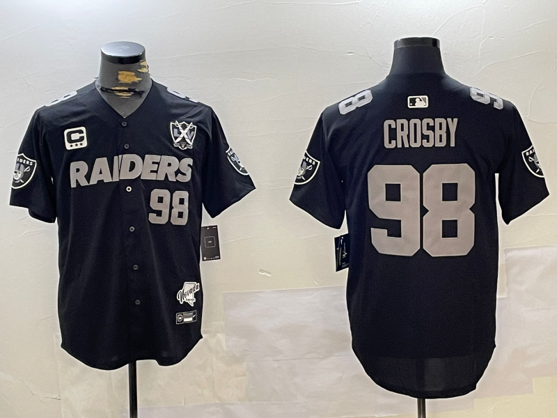 Men's Las Vegas Raiders Maxx Crosby #98 Black Team Player Jersey1 football jersey product view 1