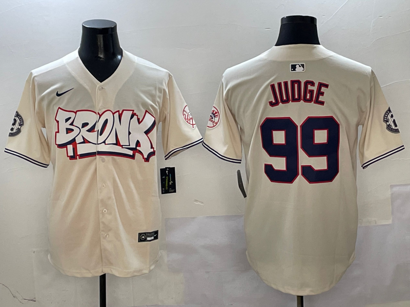 Men's New York Yankees Aaron Judge Cream Limited Player Jersey baseball jersey product view 1