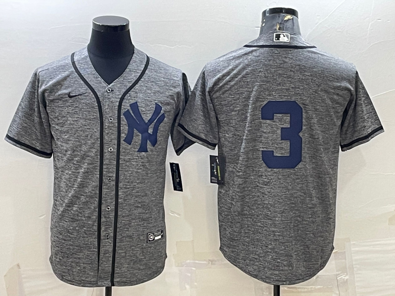 Men's New York Yankees Babe Ruth Gray Replica Game Name Jersey baseball jersey product view 1