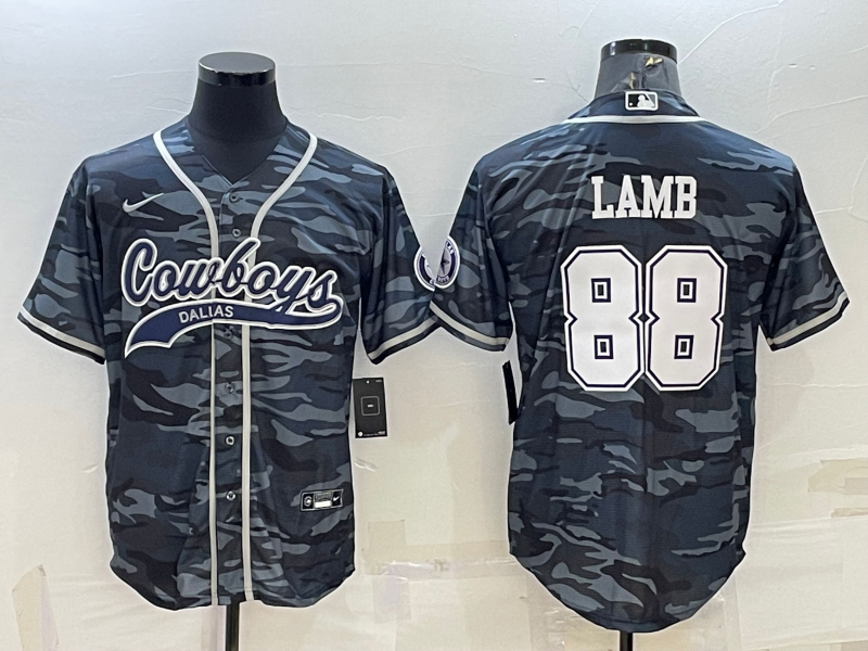 Men's Dallas Cowboys CeeDee Lamb Grey Camouflage Game Jersey Joint Edition football jersey product view 1