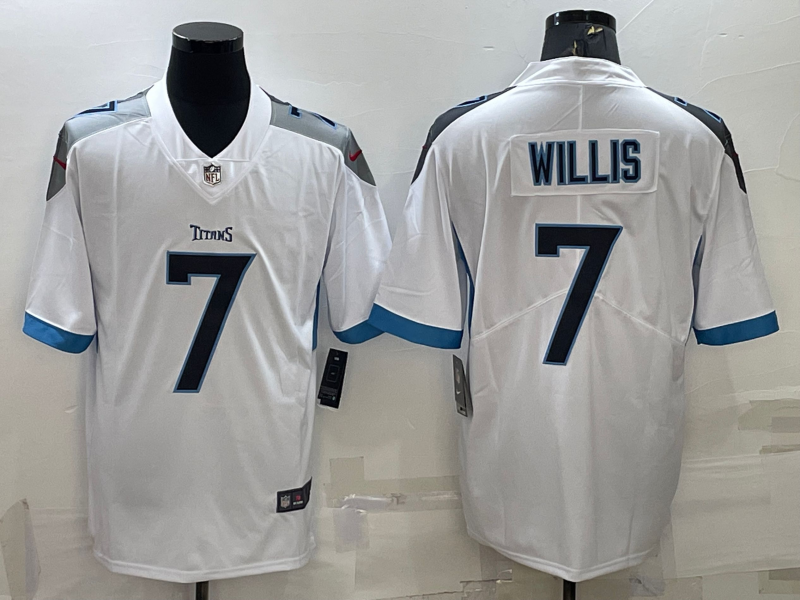 Men's Tennessee Titans Malik Willis White Game Jersey football jersey product view 1