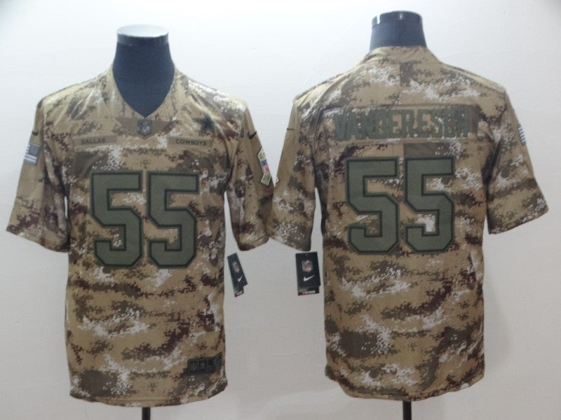 Men's Dallas Cowboys Leighton Vander Esch #55 Camouflage Game Jersey1 football jersey product view 1