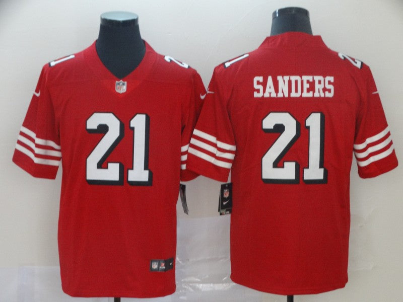 Men's San Francisco 49ers Deion Sanders Red Game Player Jersey football jersey product view 1