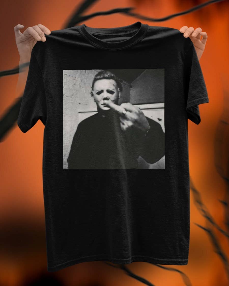 Michael Myers Halloween T-Shirt  Middle Finger Horror Tee Unisex T-shirt, Sweatshirt, Hoodie, Long Sleeve Tee - T-Shirt, Sweatshirt, Hoodie