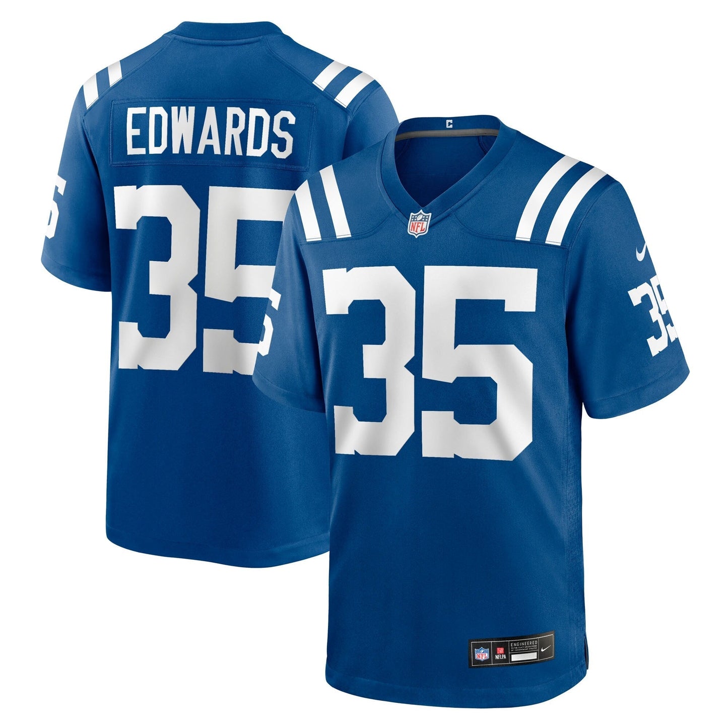 Indianapolis Colts Johnathan Edwards Royal Team Game Jersey football jersey product view 1