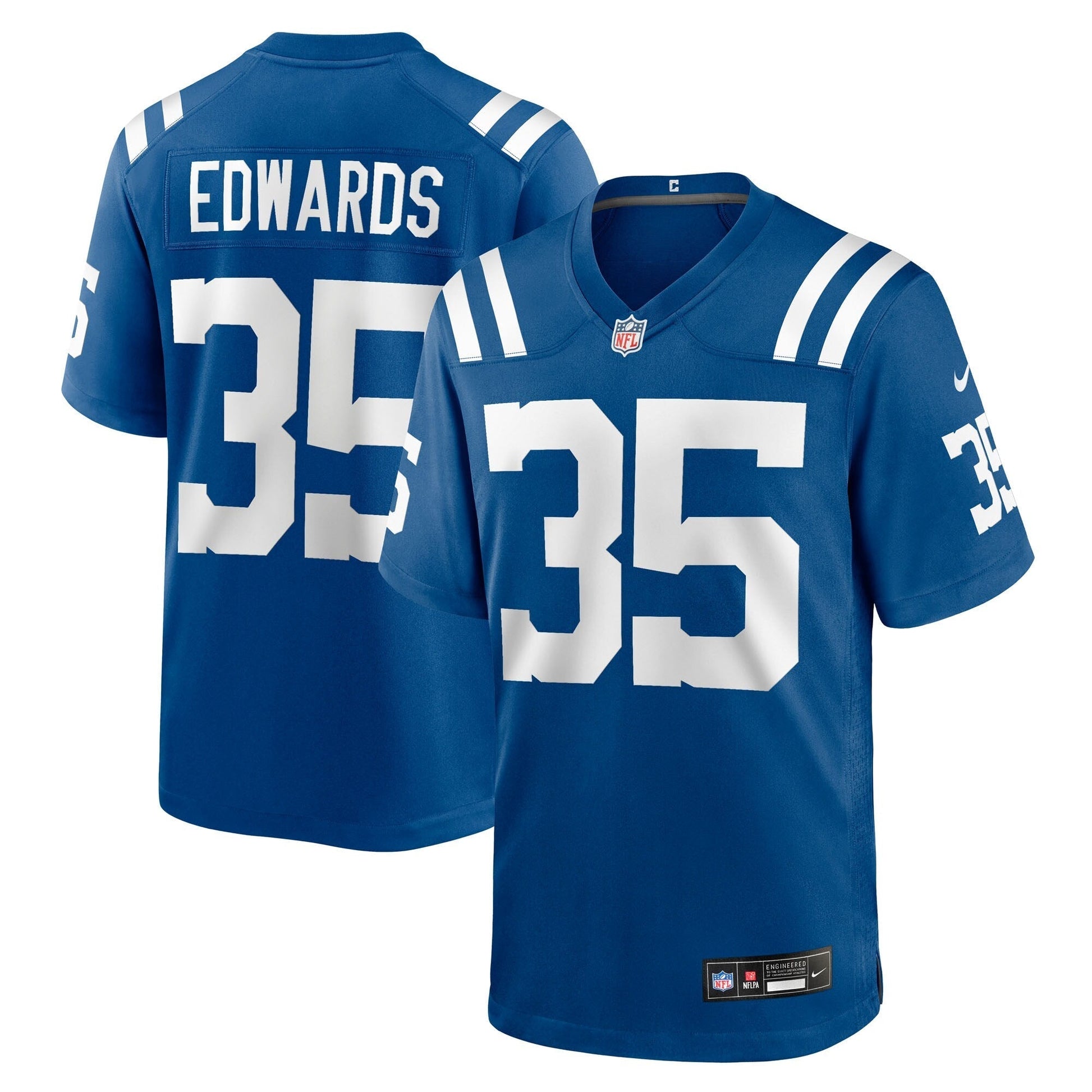 Indianapolis Colts Johnathan Edwards Royal Team Game Jersey football jersey product view 1