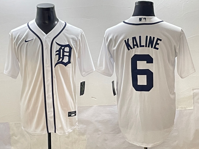 Men's Detroit Tigers Al Kaline #6 White Home Replica Player Jersey baseball jersey product view 1