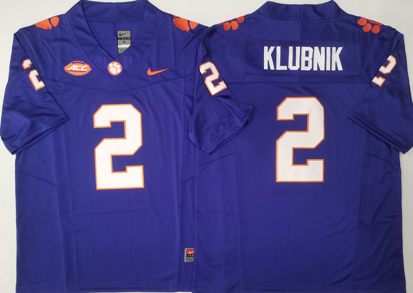 Men's Clemson Tigers Cade Klubnik #2 Purple Player Jersey sports jersey product view 1