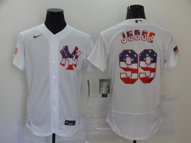 Men's New York Yankees Aaron Judge #99 White Authentic Game Jersey1 baseball jersey product view 1