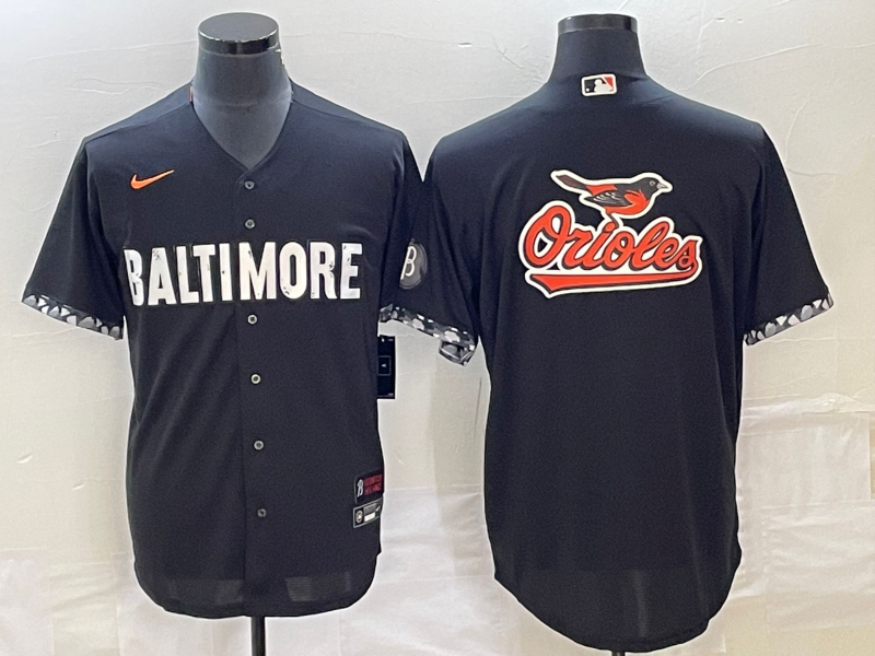 Men's Baltimore Orioles Black 2023 City Connect Replica Team Jersey1 baseball jersey product view 1
