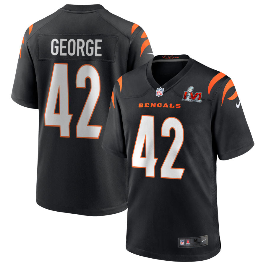 Allan George Cincinnati Bengals Super Bowl LVI Game Jersey - Black football jersey product view 1
