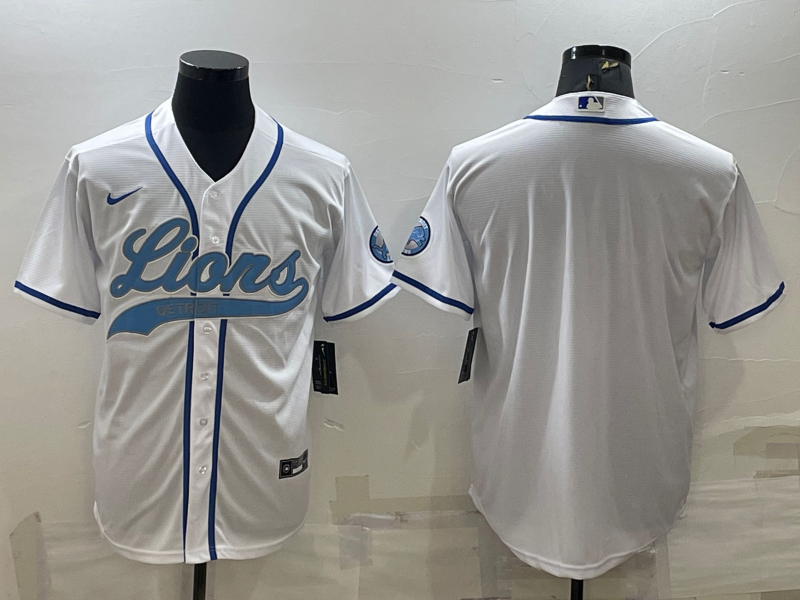 Men's Detroit Lions White Blank Jersey football jersey product view 1