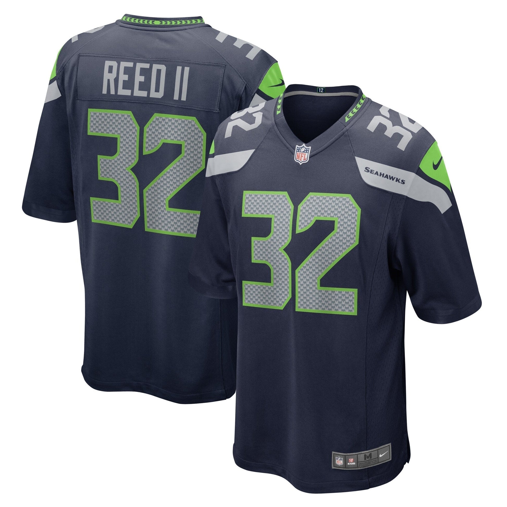 Jerrick Reed II Seattle Seahawks Game Jersey - College Navy football jersey product view 1