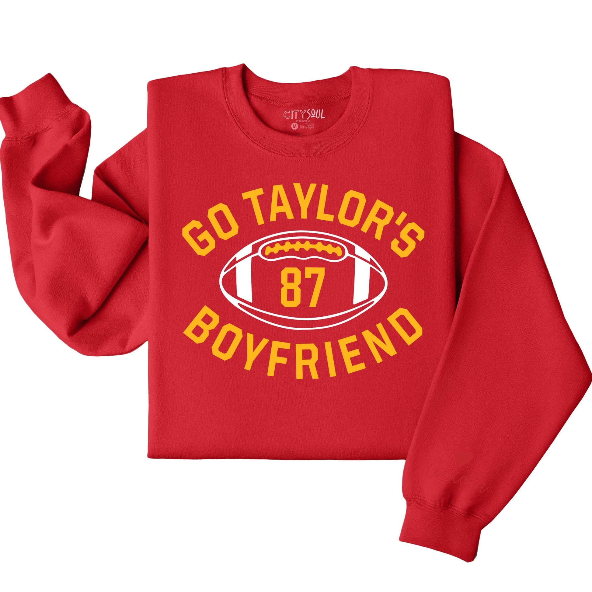 Go Taylor's Boyfriend 87 Sport Themed Red Sweatshirt Unisex T-shirt, Sweatshirt, Hoodie, Long Sleeve Tee - T-Shirt, Sweatshirt, Hoodie