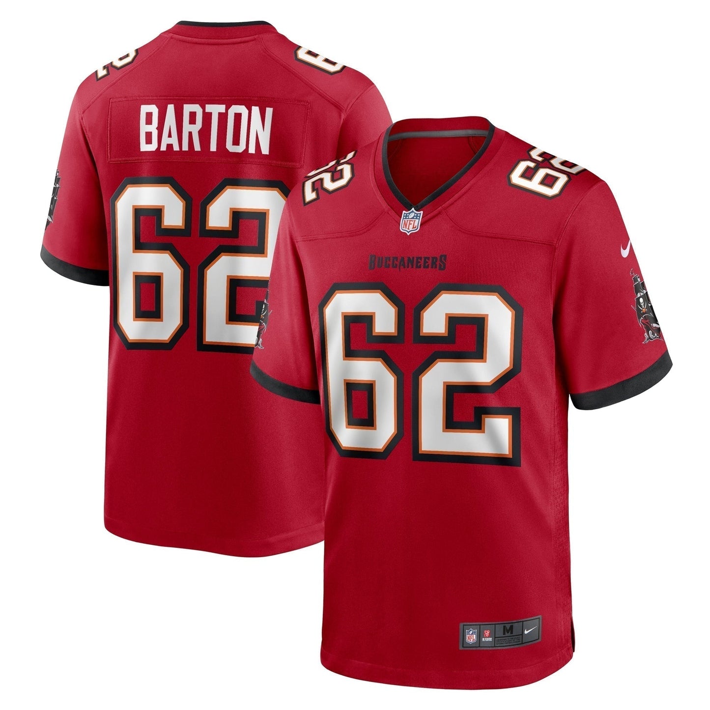Graham Barton Tampa Bay Buccaneers Game Jersey - Red football jersey product view 1