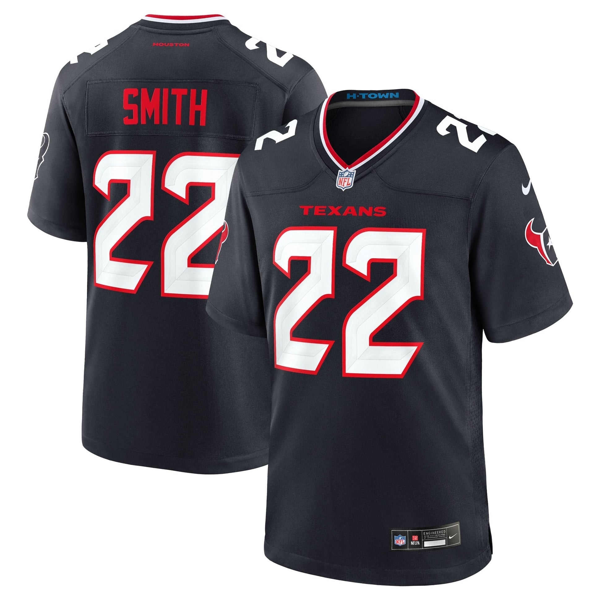 Houston Texans Jaylin Smith Navy Team Game Jersey football jersey product view 1