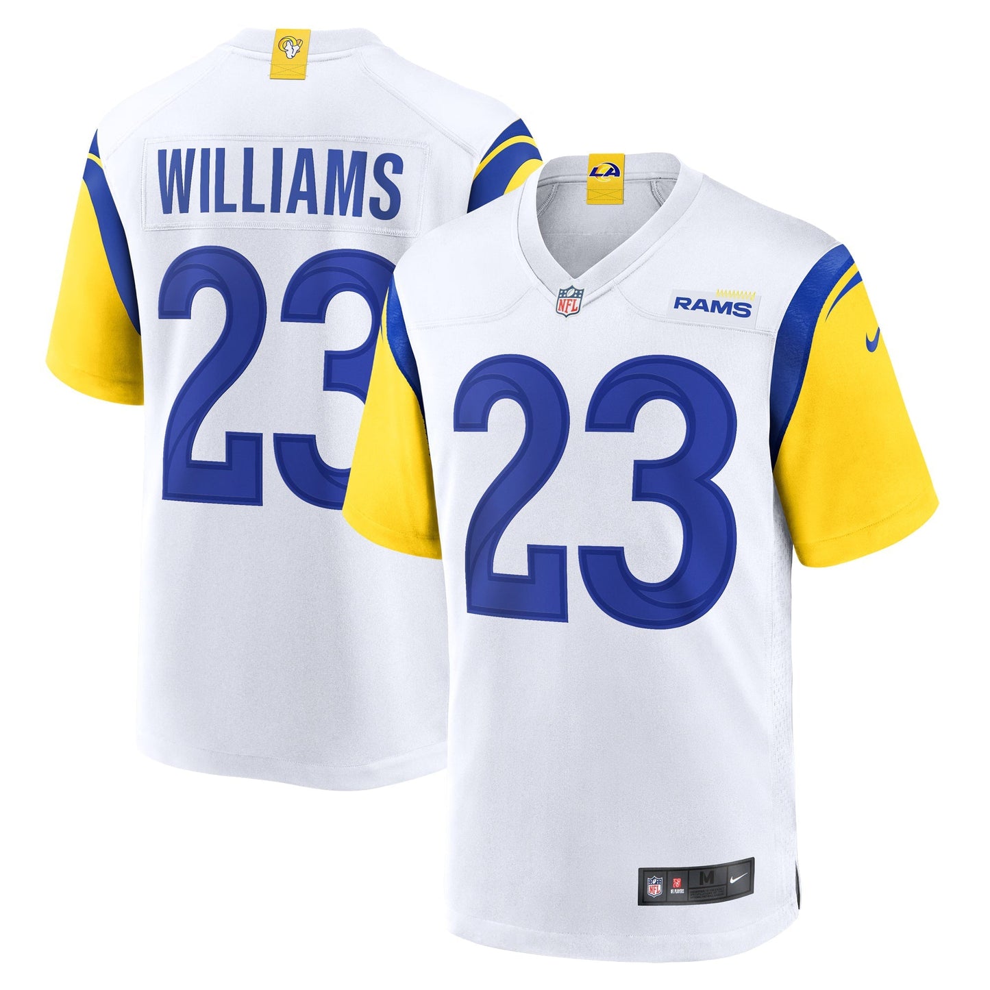 Los Angeles Rams Kyren Williams White Game Jersey football jersey product view 1