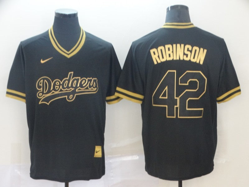 Men's Los Angeles Dodgers Jackie Robinson #42 Black Authentic Game Jersey1 baseball jersey product view 1