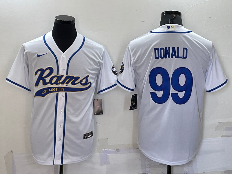 Men's Los Angeles Rams Aaron Donald White Game Jersey Joint Edition football jersey product view 1