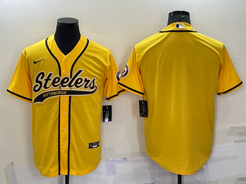 Men's Pittsburgh Steelers Yellow Blank Jersey football jersey product view 1