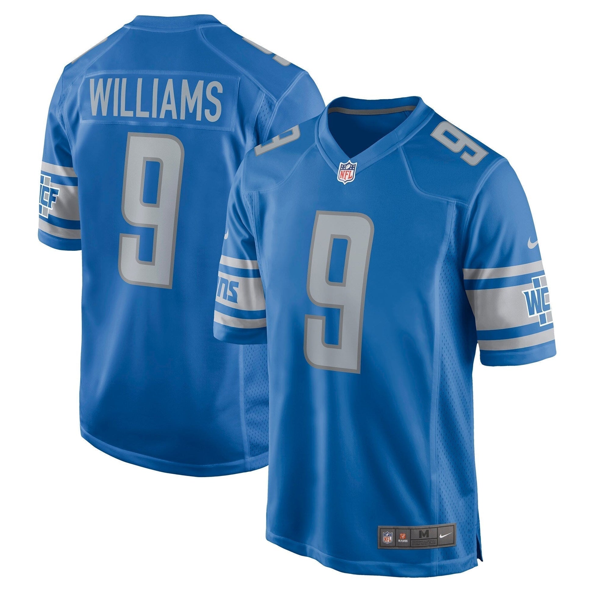 Jameson Williams Detroit Lions Game Jersey - Blue football jersey product view 1