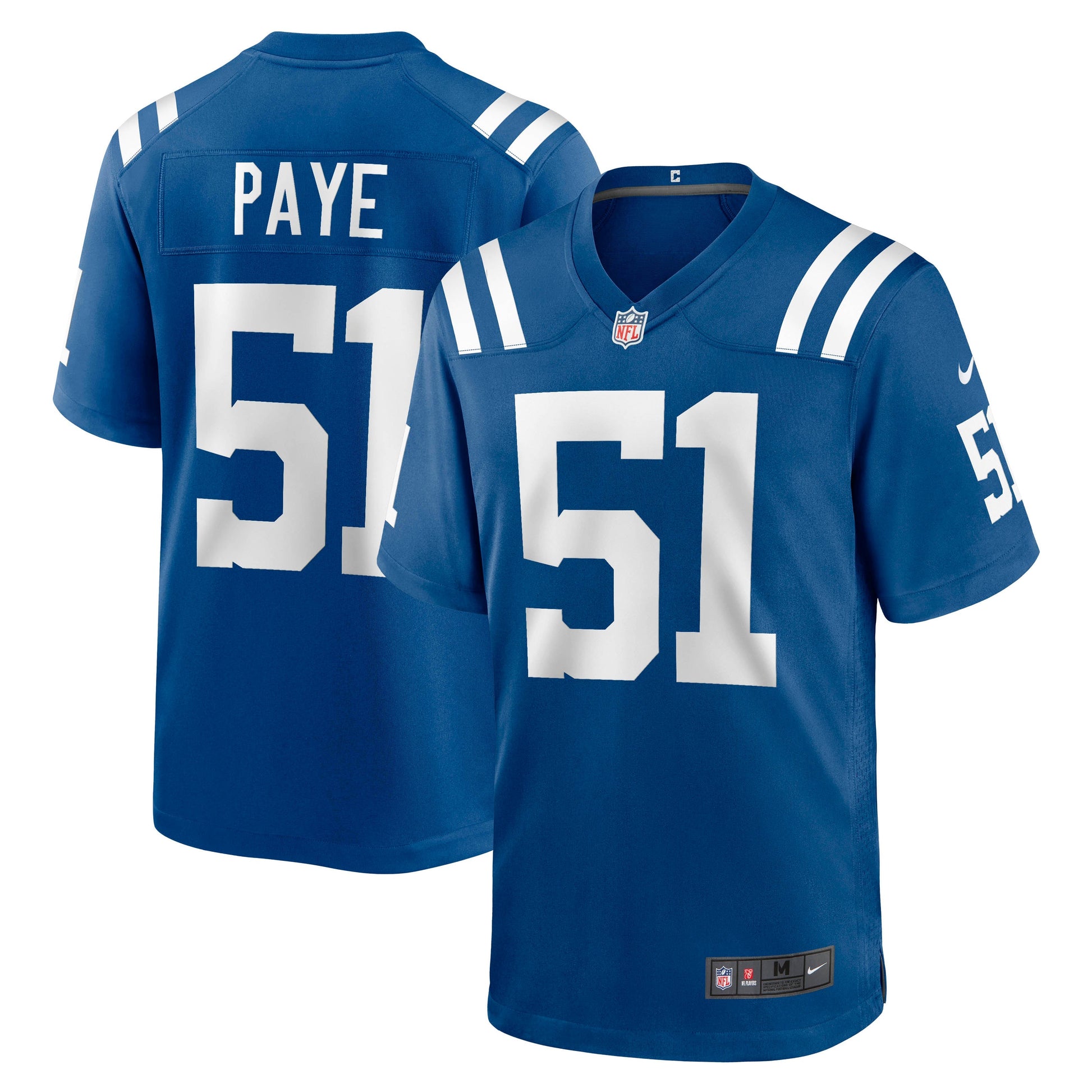 Kwity Paye Indianapolis Colts Game Jersey - Royal football jersey product view 1