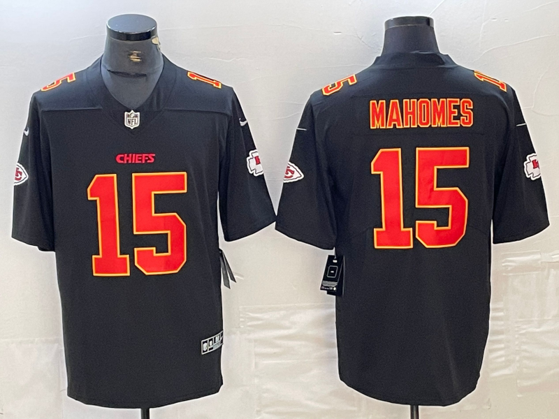 Men's Kansas City Chiefs Patrick Mahomes Black Fashion Game Jersey football jersey product view 1