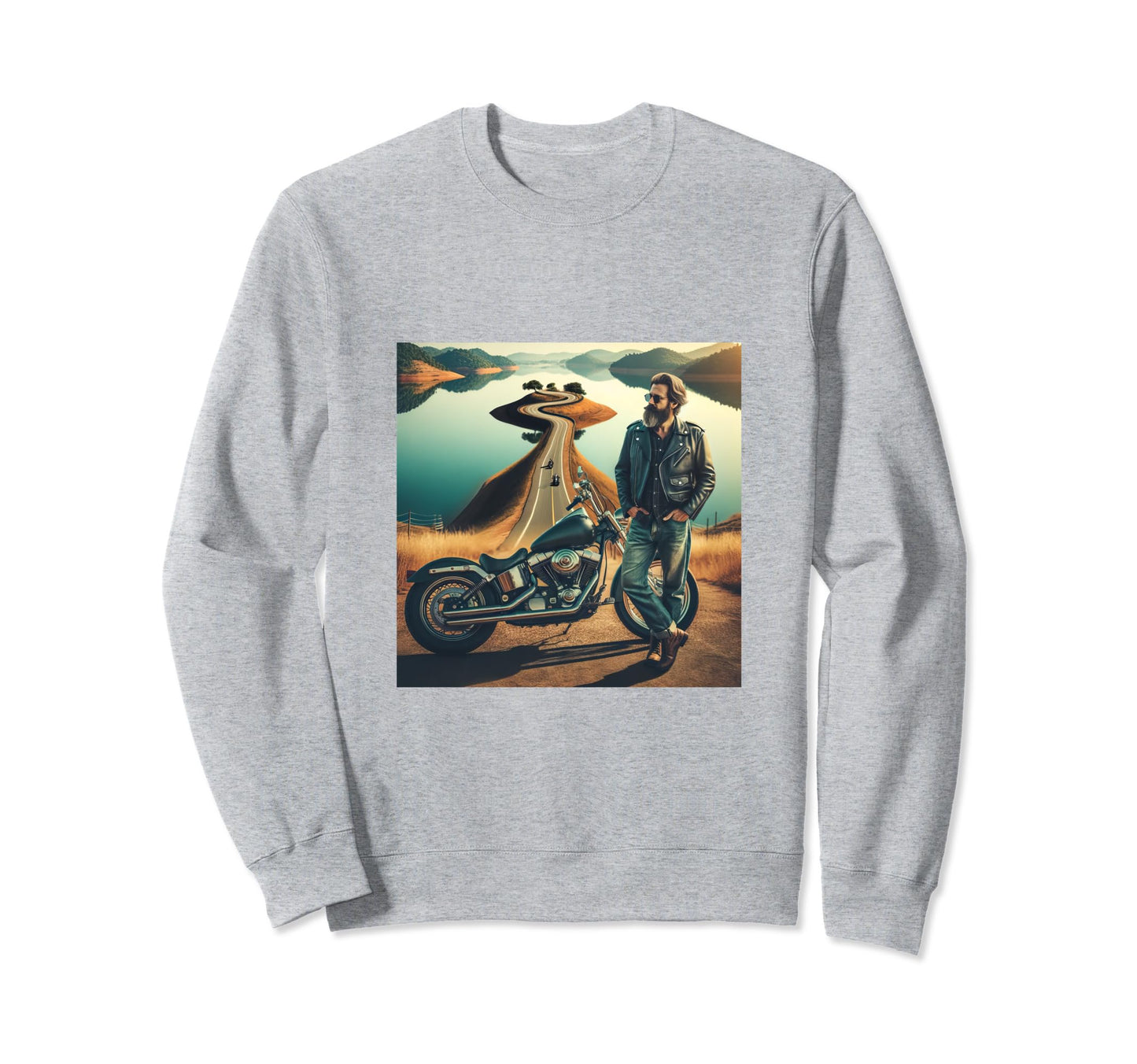 Biker Dad Reflections Freedom Wheels Sweatshirt - Unique Graphic Unisex - T-Shirt, Sweatshirt, Hoodie