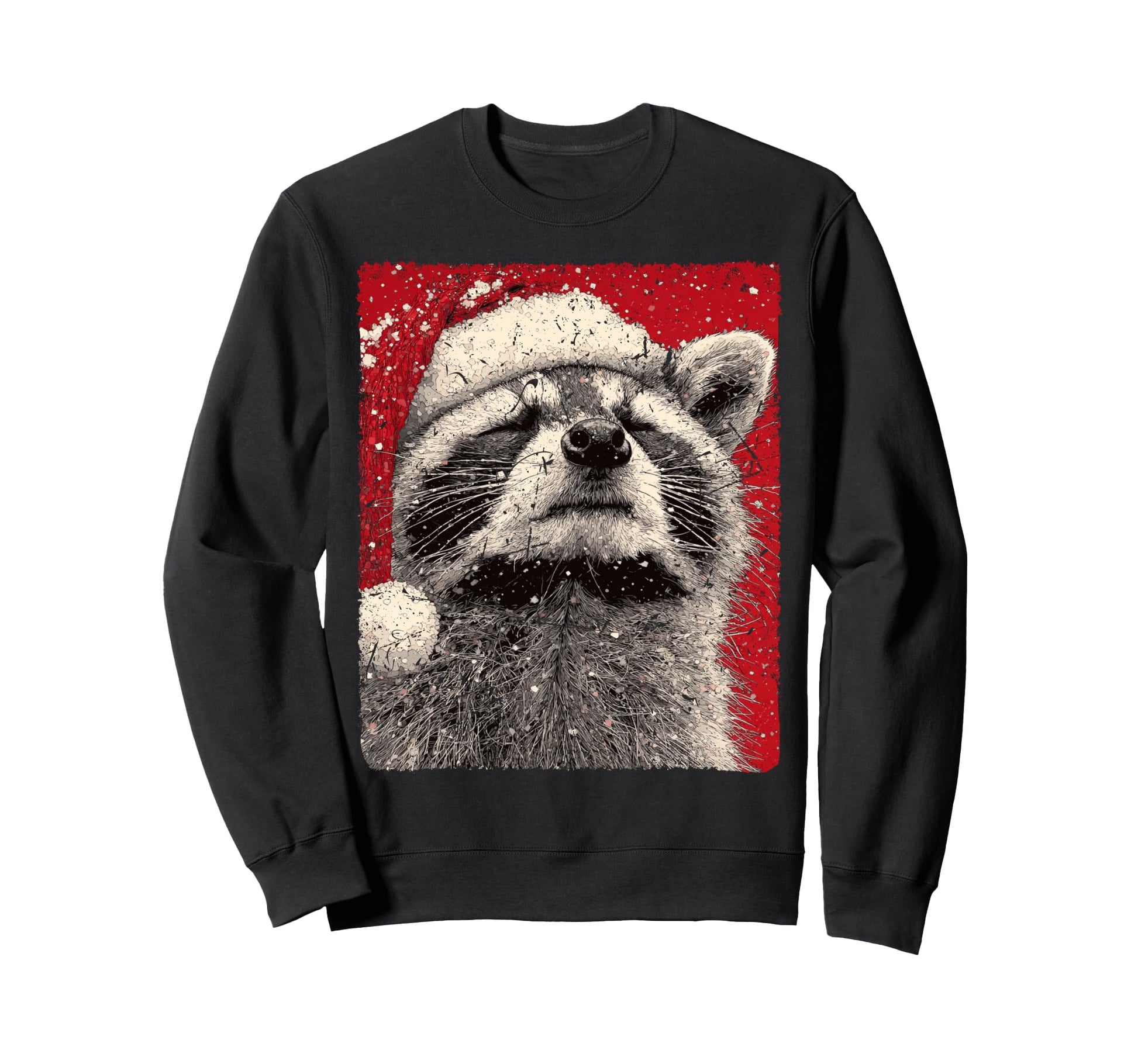 Pop Art Raccoon Winter Designer Sweatshirt - Custom Art Print Unisex - T-Shirt, Sweatshirt, Hoodie