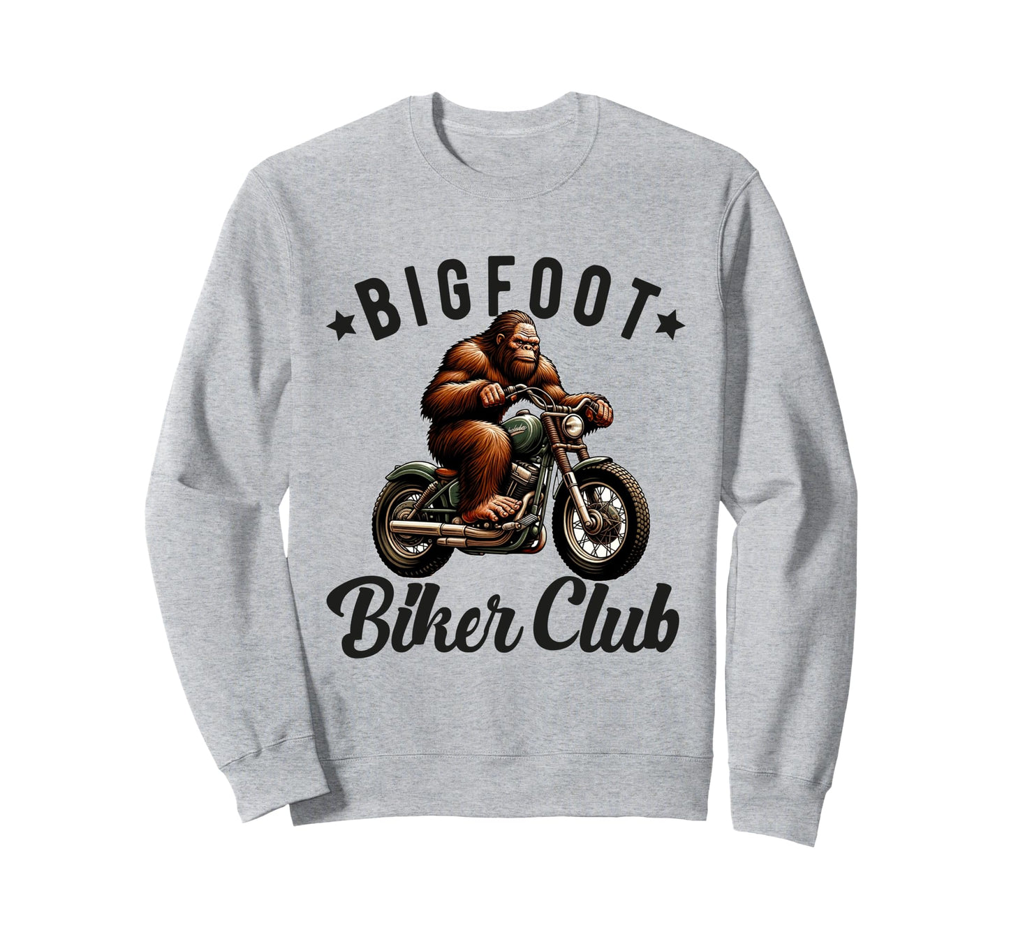 Bigfoot Motorcycle Sasquatch Dad Biker Sweatshirt - Trendy Graphic Unisex - T-Shirt, Sweatshirt, Hoodie