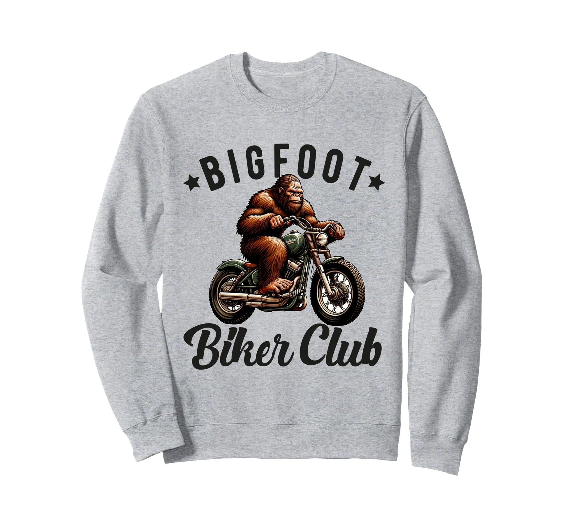 Bigfoot Motorcycle Sasquatch Dad Biker Sweatshirt - Trendy Graphic Unisex - T-Shirt, Sweatshirt, Hoodie