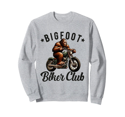 Bigfoot Motorcycle Sasquatch Dad Biker Sweatshirt - Trendy Graphic Unisex - T-Shirt, Sweatshirt, Hoodie