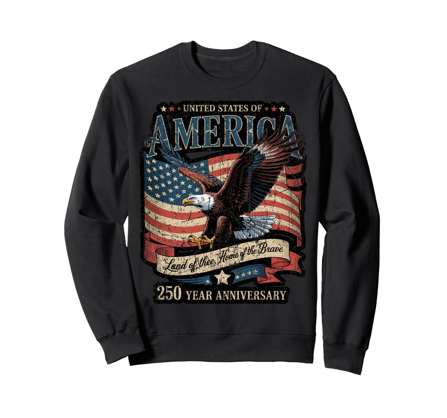 250 Year American Anniversary Usa Sweatshirt - Trendy Graphic for Adults - T-Shirt, Sweatshirt, Hoodie