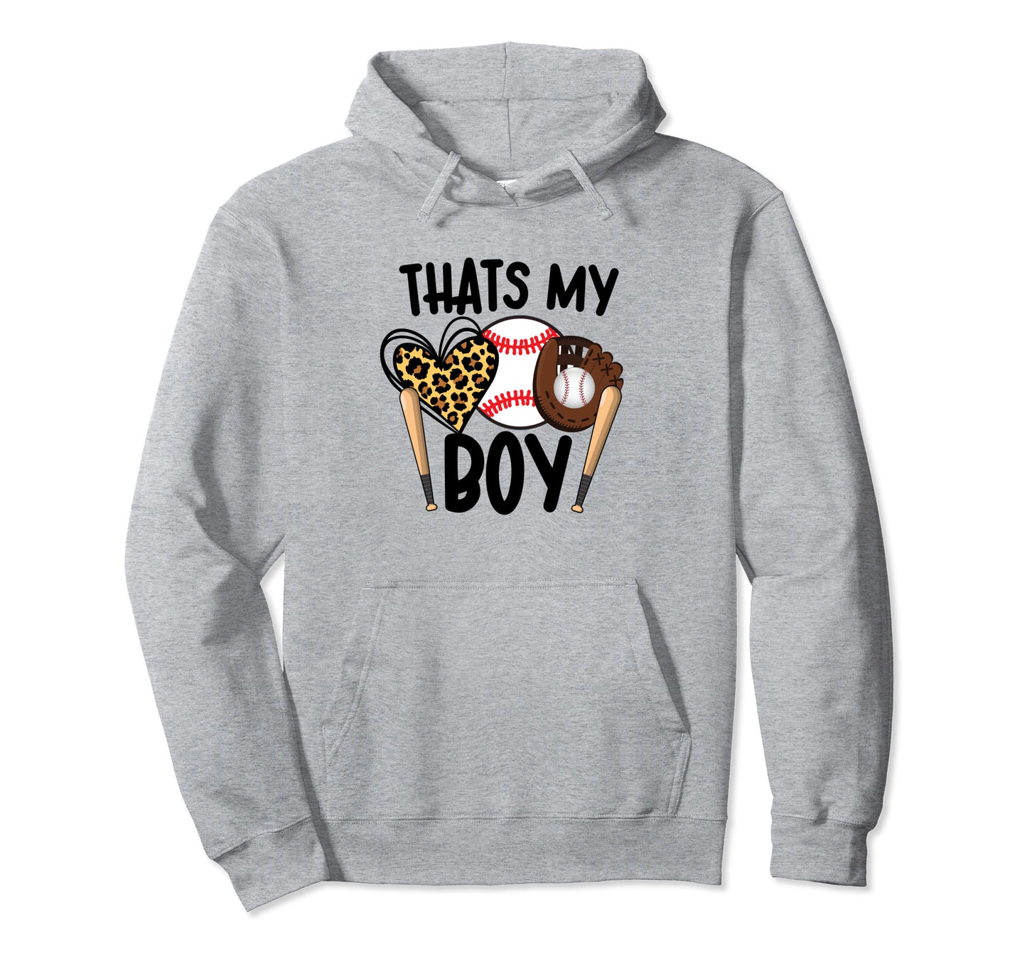 Thats My Son Leopard Heart Baseball Hoodie - Custom Art Print Men Women - T-Shirt, Sweatshirt, Hoodie