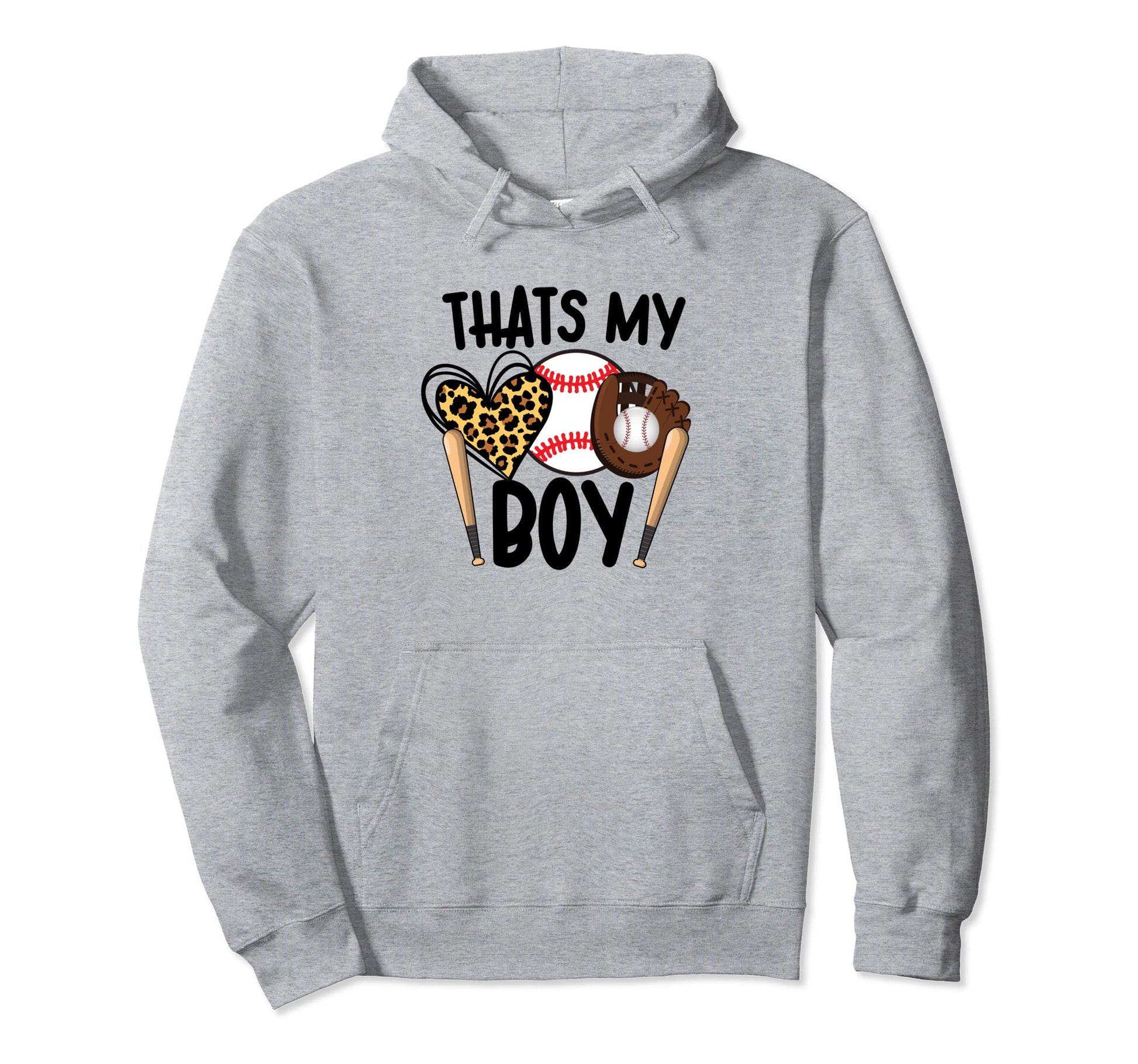 Thats My Son Leopard Heart Baseball Hoodie - Custom Art Print Men Women - T-Shirt, Sweatshirt, Hoodie