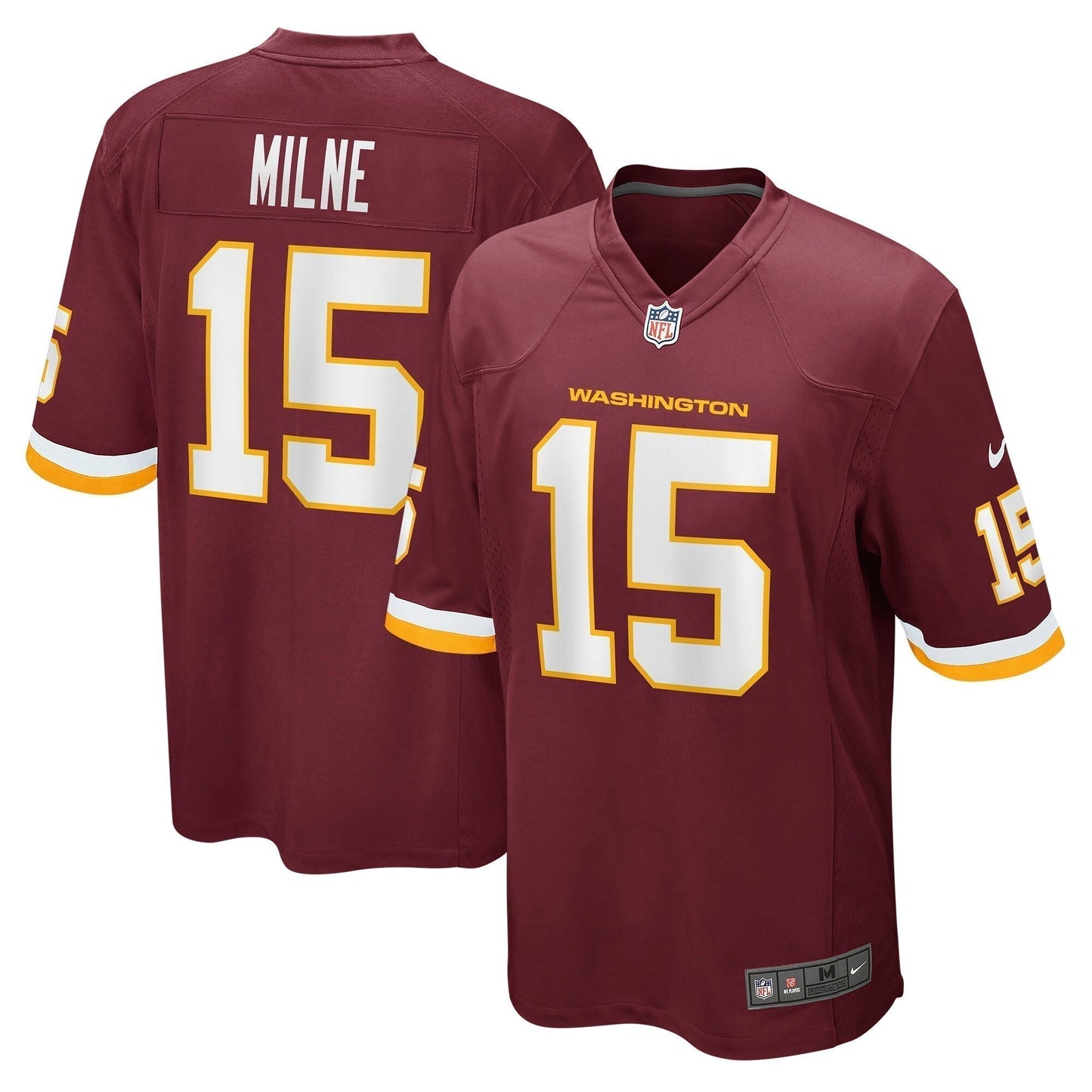 Dax Milne Washington Football Team Game Jersey - Burgundy football jersey product view 1
