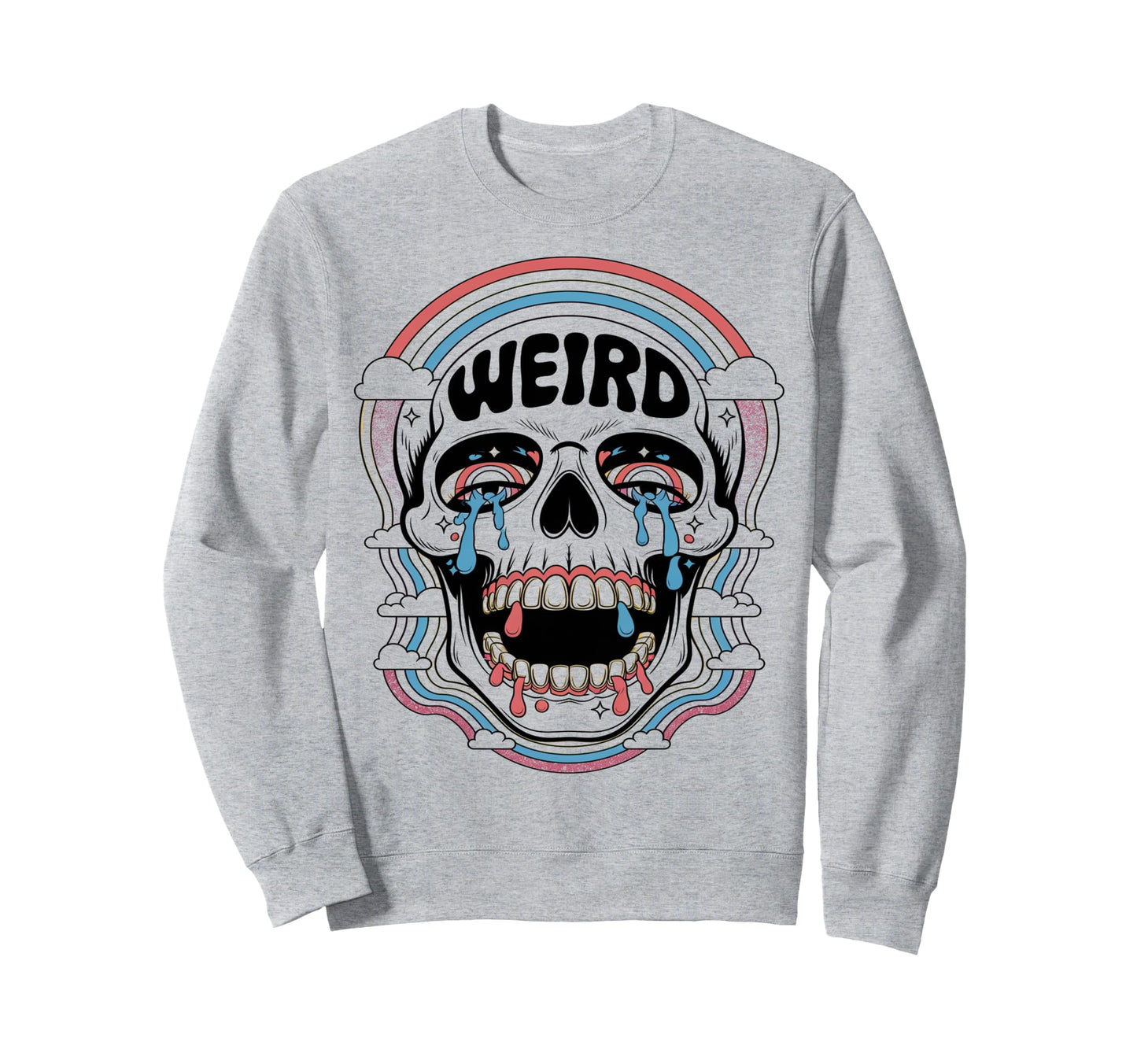 Pop Art Tops Skeleton Meme Face Sweatshirt - Novelty Apparel for Adults - T-Shirt, Sweatshirt, Hoodie