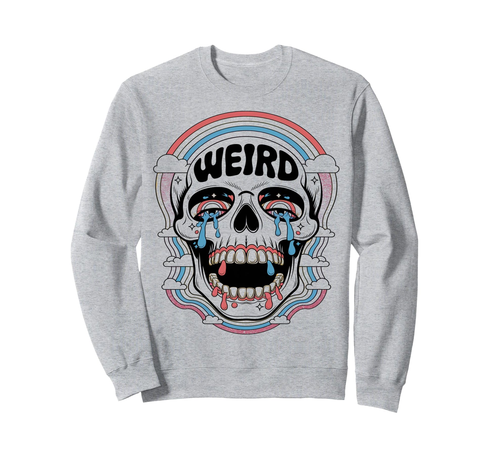 Pop Art Tops Skeleton Meme Face Sweatshirt - Novelty Apparel for Adults - T-Shirt, Sweatshirt, Hoodie