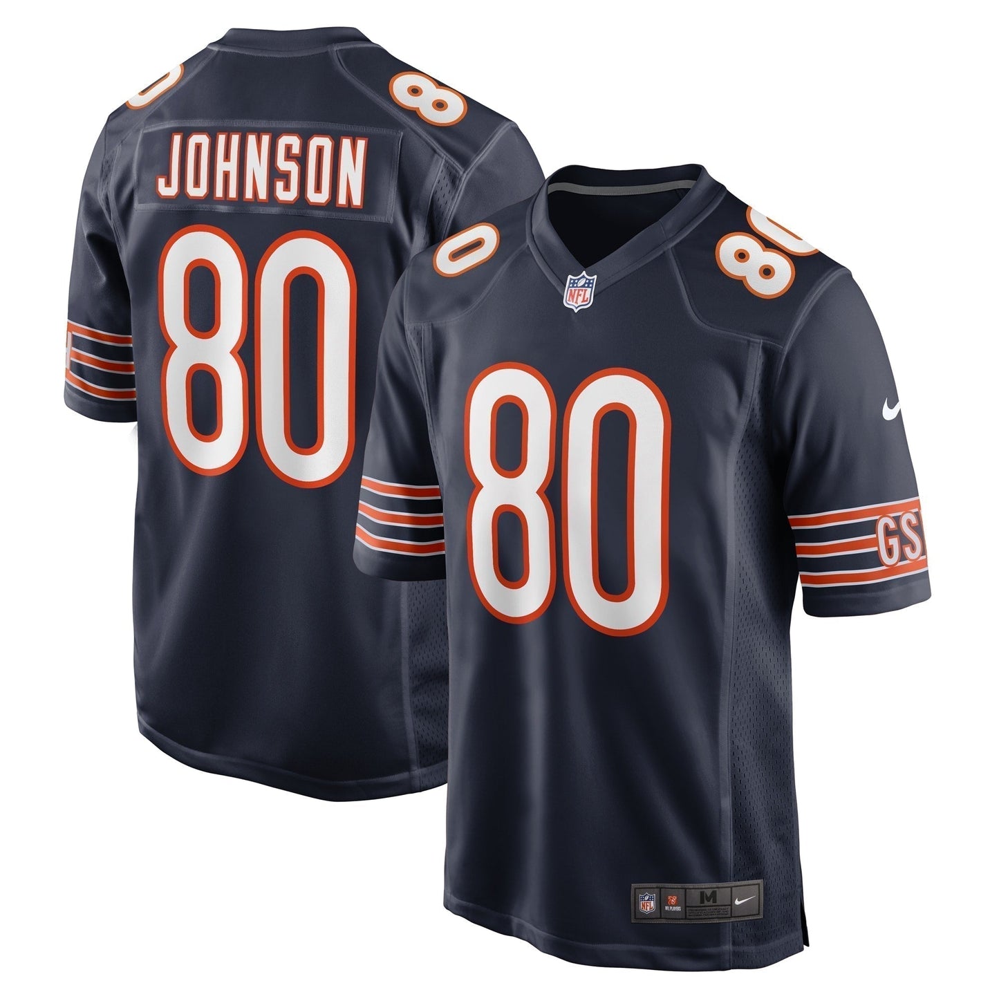 Collin Johnson Chicago Bears Game Jersey - Navy football jersey product view 1