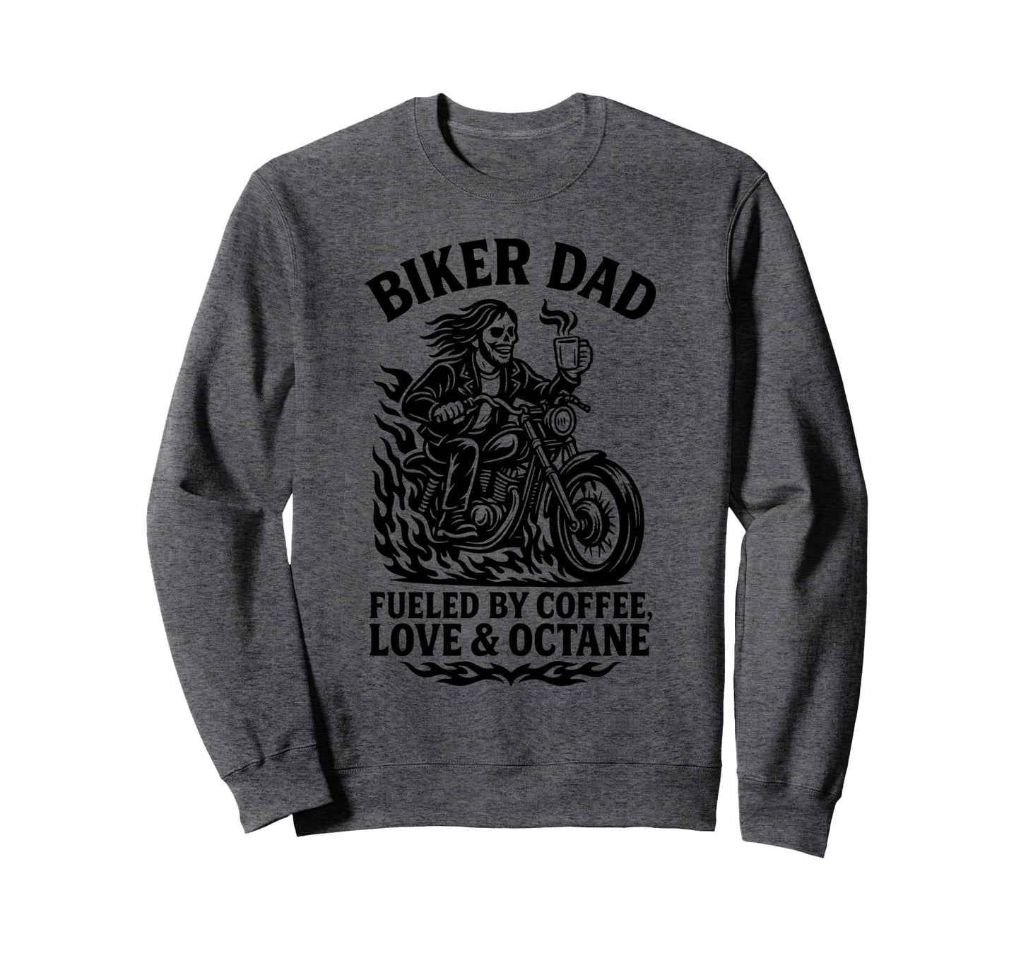 Biker Dad Motorcyle Funny Coffee Sweatshirt - Minimalist Print Unisex - T-Shirt, Sweatshirt, Hoodie