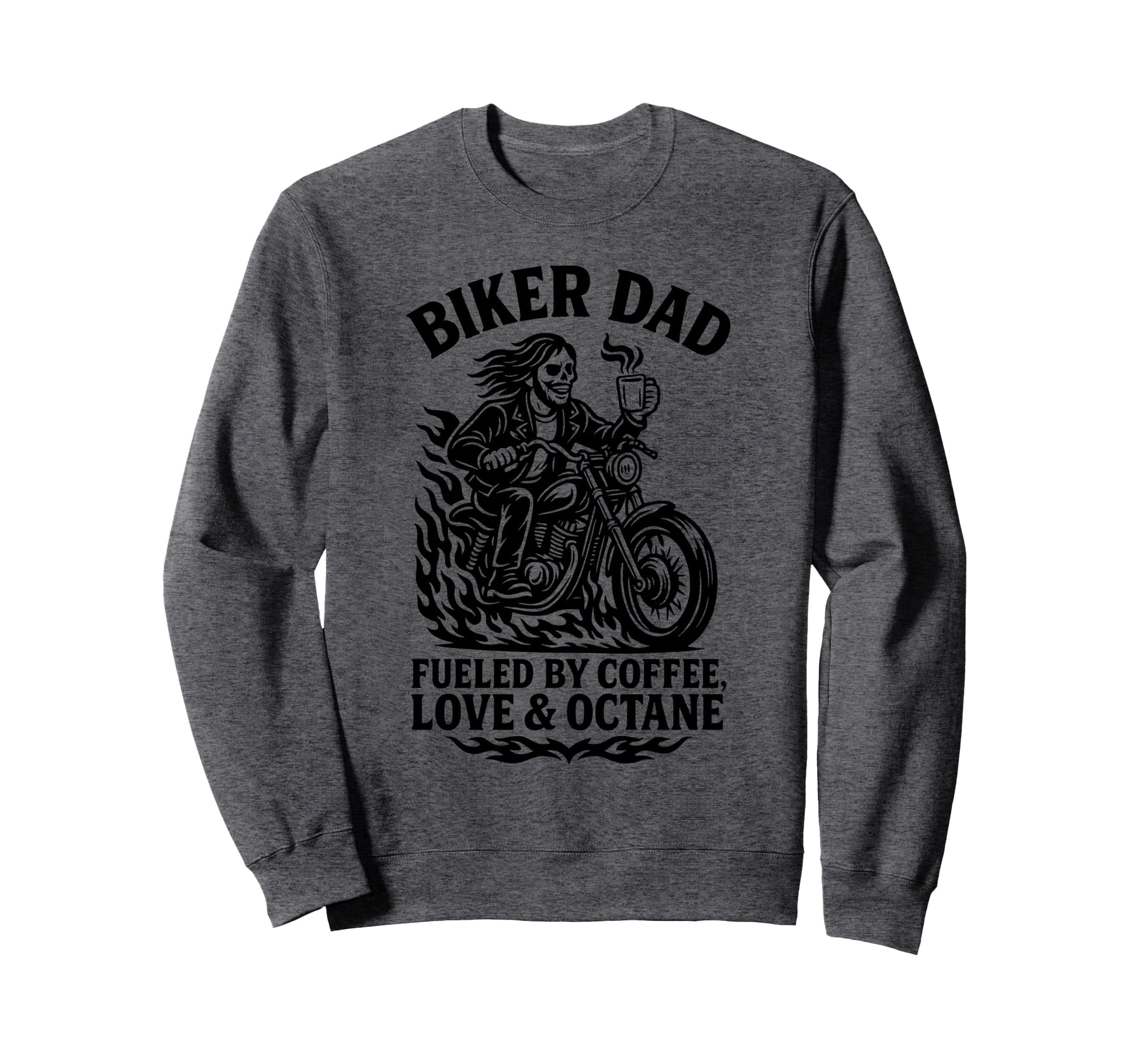 Biker Dad Motorcyle Funny Coffee Sweatshirt - Minimalist Print Unisex - T-Shirt, Sweatshirt, Hoodie