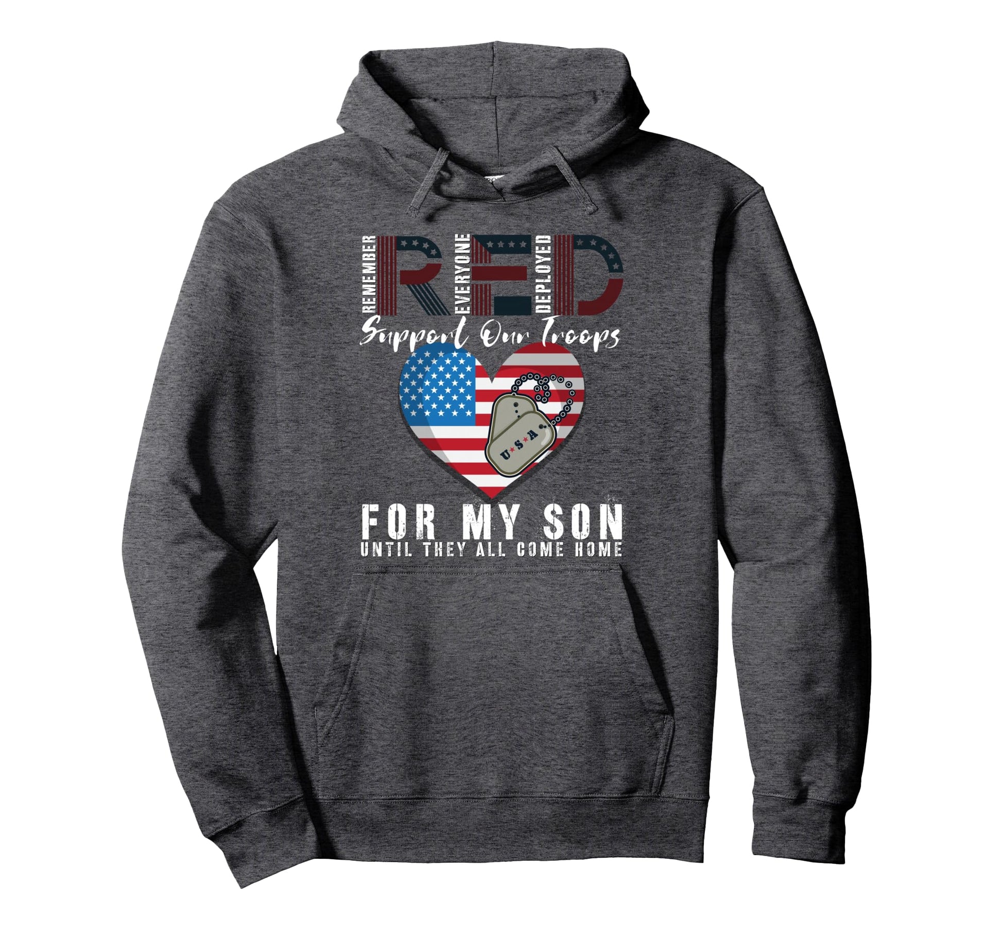 Red Friday Military I Wear Red My Son Hoodie - Unique Graphic Men Women - T-Shirt, Sweatshirt, Hoodie