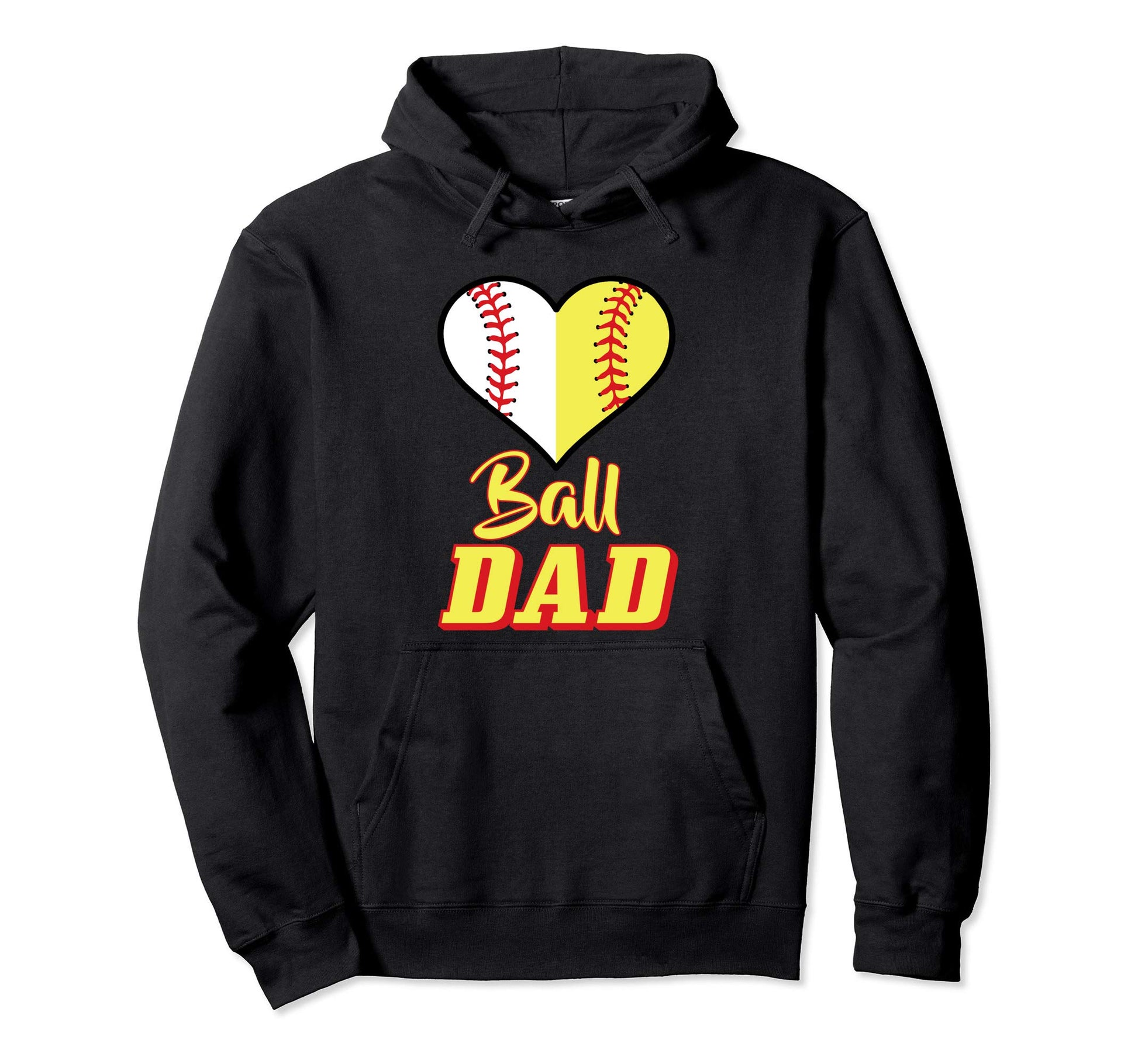 Softball Baseball Dad Sport Father Hoodie - Fun Novelty Design for Adults - T-Shirt, Sweatshirt, Hoodie