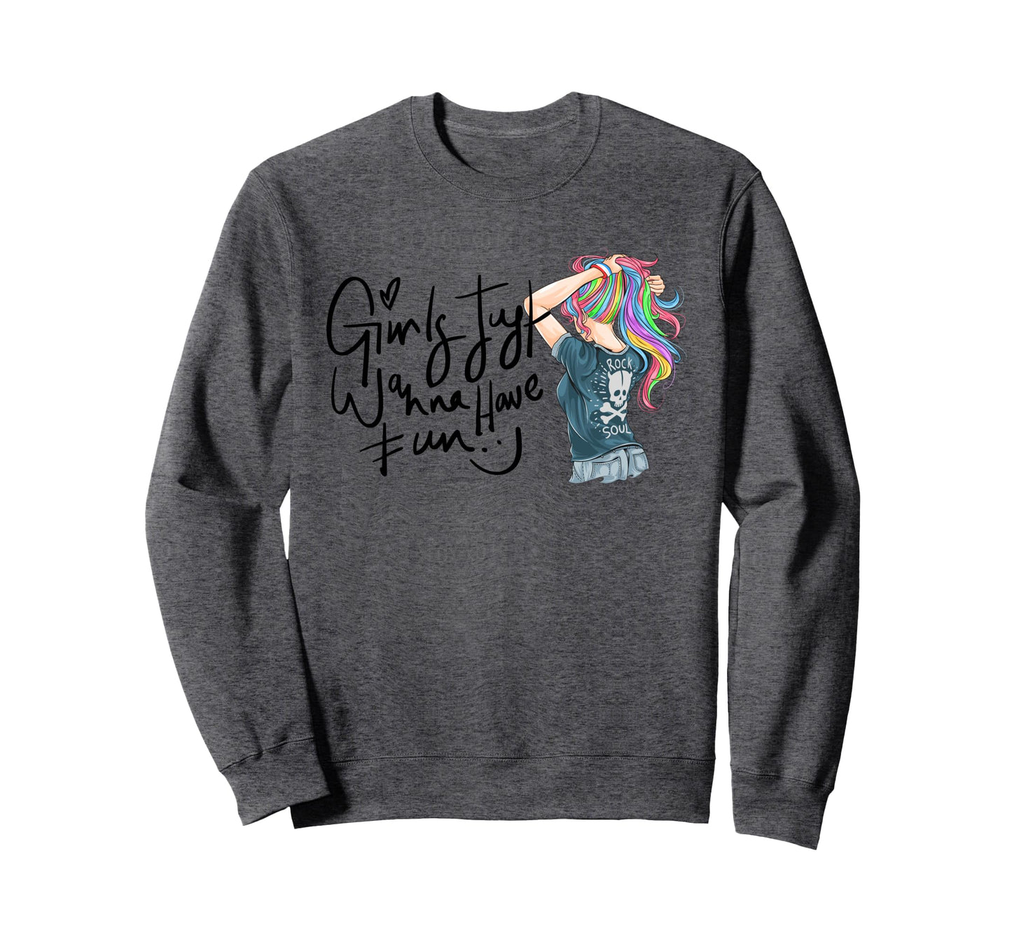 Just Wanna Have Fun Wow Pop Art Sweatshirt - Graphic Print for Adults - T-Shirt, Sweatshirt, Hoodie