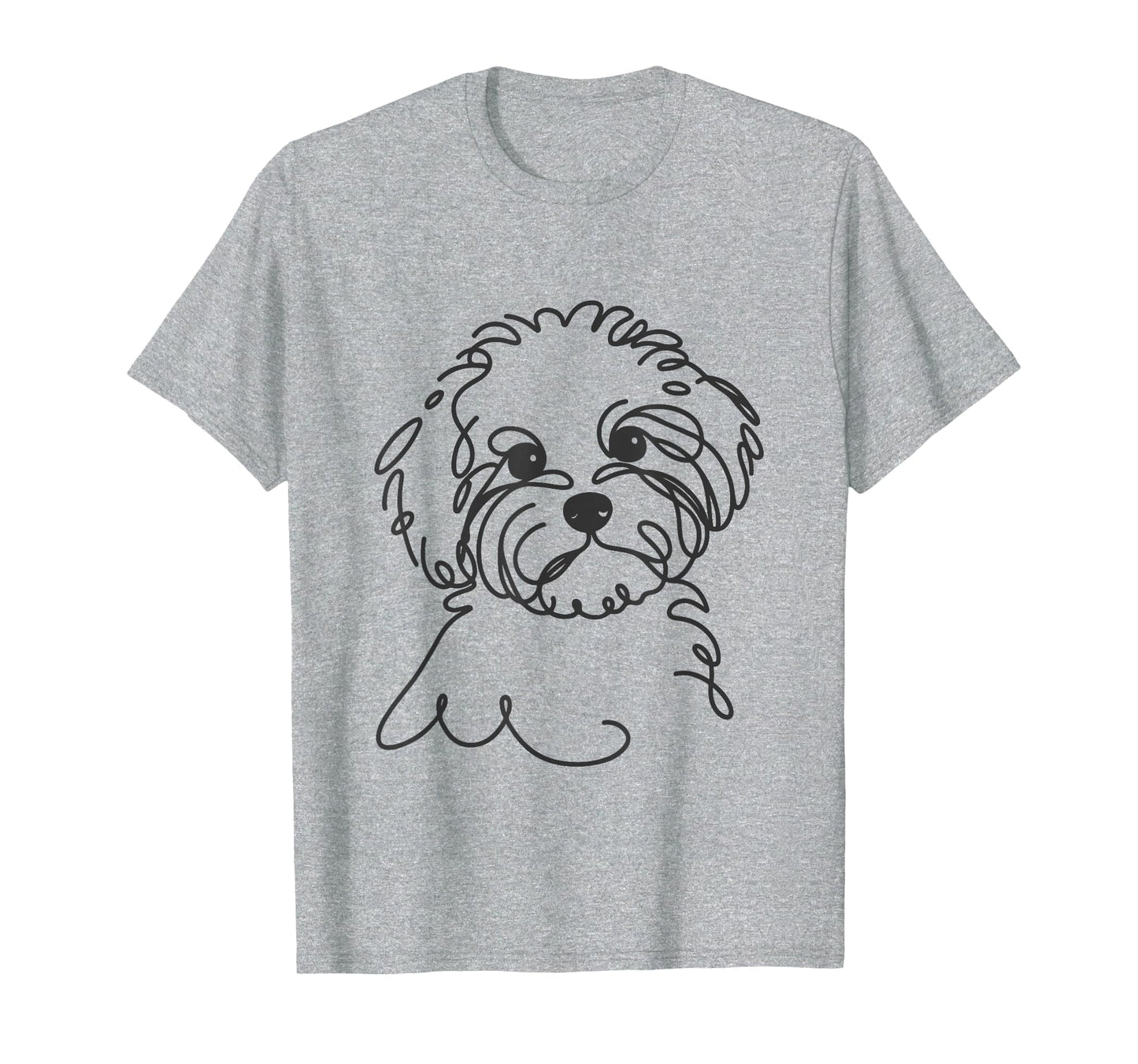 Line Art Dad Mom Dog Maltipoo T-Shirt - Fun Novelty Design for Adults - T-Shirt, Sweatshirt, Hoodie
