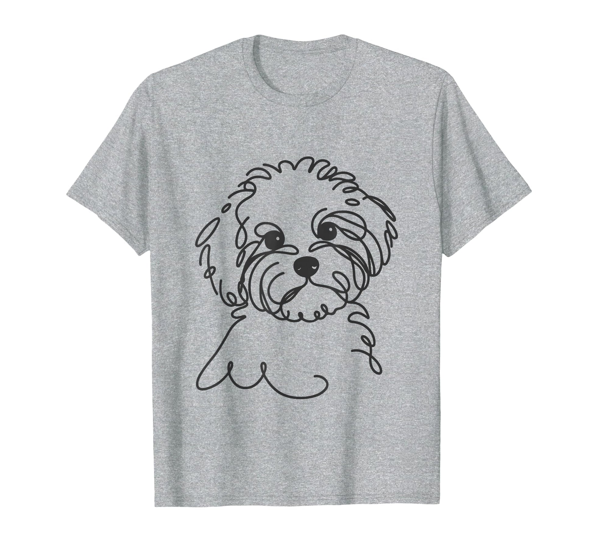 Line Art Dad Mom Dog Maltipoo T-Shirt - Fun Novelty Design for Adults - T-Shirt, Sweatshirt, Hoodie