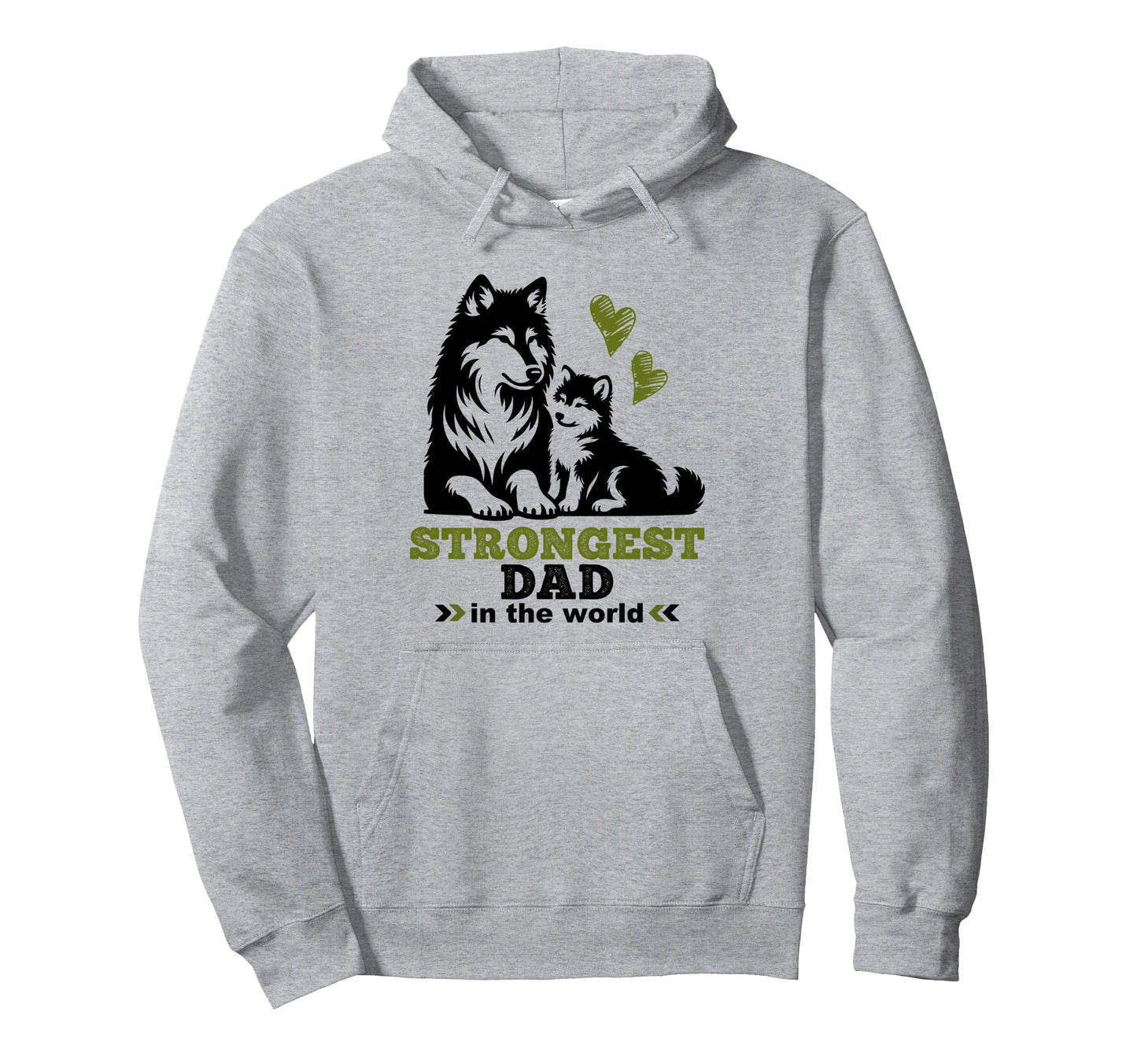 Strong Dad Father Gift Wolf Best Dad Hoodie - Unique Graphic for Adults - T-Shirt, Sweatshirt, Hoodie