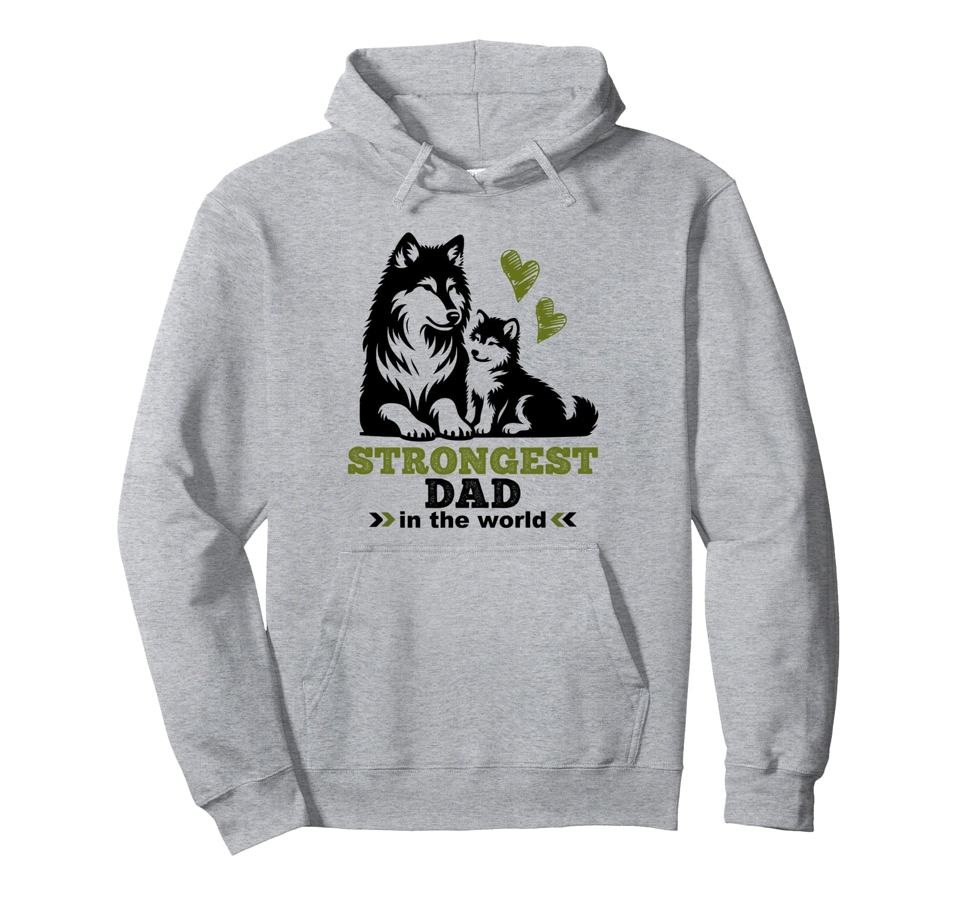 Strong Dad Father Gift Wolf Best Dad Hoodie - Unique Graphic for Adults - T-Shirt, Sweatshirt, Hoodie