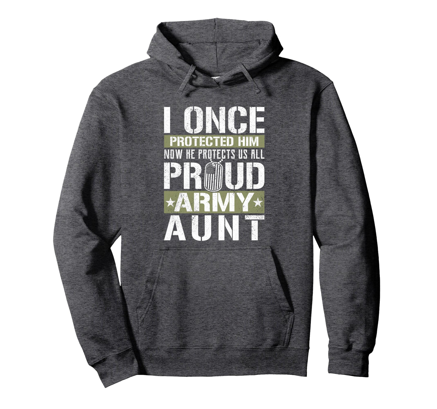 Proud Army Aunt Support Military Nephew Hoodie - Minimalist Print Men Women - T-Shirt, Sweatshirt, Hoodie
