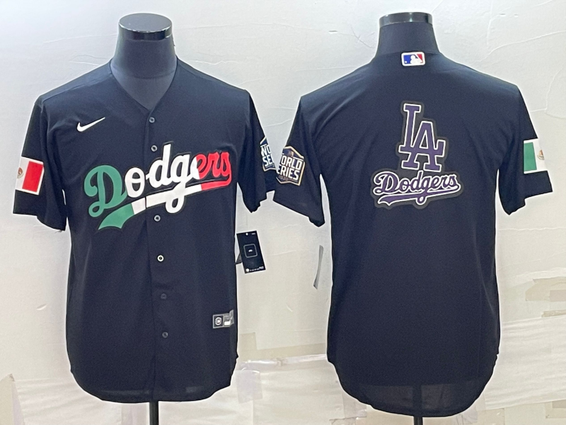 Men's Los Angeles Dodgers Black Replica Baseball Jersey1 baseball jersey product view 1
